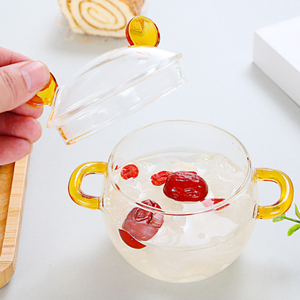 <span class=keywords><strong>Ramequin</strong></span> en verre borosilicate résistant <span class=keywords><strong>à</strong></span> la chaleur en forme d'ours mignon avec poignées pour la nourriture pour bébé - Product Image 4