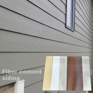 우드 그레인 보드 외부 섬유 시멘트 사이딩 시멘트 기반 현대 건축 내화 및 퇴색 방지 벽 패널 - Product Image 4