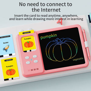 Tablette de dessin LCD 2-en-1 avec lecteur de cartes, machine d'apprentissage éducative Montessori, jouet sensoriel pour l'autisme, cartes flash parlantes pour enfants - Product Image 4