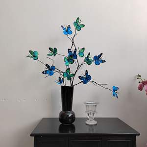 Rama Artificial de 7 <span class=keywords><strong>Cabezas</strong></span> con Mariposas, Accesorios de Fotografía, Decoración Suave para Bodas, Escenarios, Ventanas, Salas de Estar y Restaurantes - Product Image 2