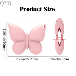 QYS Butterfly Shape Plastic Keychain Lip Balm Holder <b>Cute</b> Pendant Carabiner <b>Keyring</b> Red Color - Product Image 6