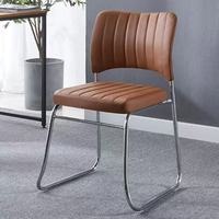 Chaise de conférence en cuir PU, coussin confortable, écologique, empilable, légère, avec structure métallique, pour bureau