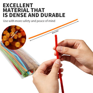 Kit de bricolage en peluche de corail avec nettoyeur de tuyaux en peluche de couleur unie, <span class=keywords><strong>visage</strong></span> souriant de tournesol avec centre arc-en-ciel - Product Image 5