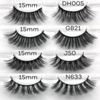 HITOMI QL Y15 Faux cils en bande 4D en vison synthétique faits à la main, tige en coton noir, en plateau, pour marque privée, vente en gros
