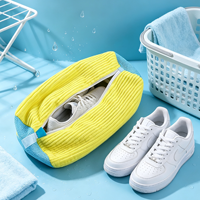 Sac de lavage en filet pour chaussures avec fermeture éclair, organiseur de linge réutilisable, pochette de lavage pour baskets pour machine à laver domestique