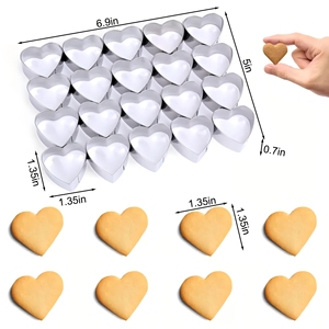 Máy cắt bánh quy hình trái tim bằng thép không gỉ 20 mảnh: Châm ngòi cho sự sáng tạo trong nướng bánh. Thưởng thức bánh nướng vui vẻ, bán chạy nhất - Product Image 1