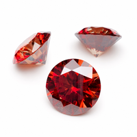 Piedra suelta de moissanita de corte redondo con revestimiento rojo, 0.1-10CT, certificada por GRA, creada en laboratorio, color mejorado, venta al por mayor para la elaboración de joyería fina