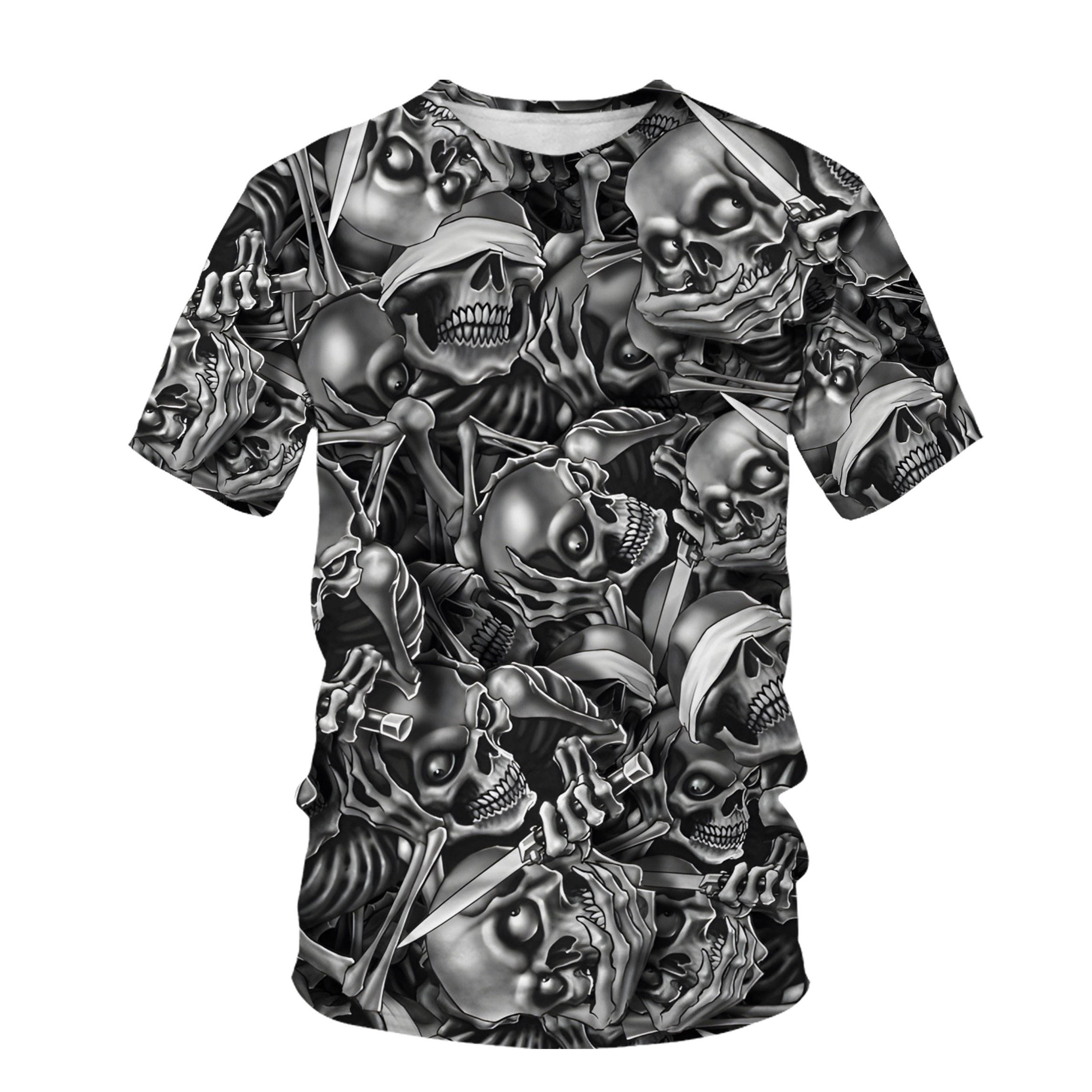 Camiseta Grim Reaper 3D Heavy Metal Skull Camisetas para hombres