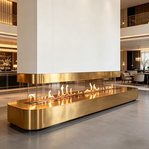 <span class=keywords><strong>Cheminée</strong></span> à éthanol encastrée moderne, flamme réelle, brûleur réglable, <span class=keywords><strong>protection</strong></span> de sécurité pour salon, chambre, hôtel, appartement - Product Image 3