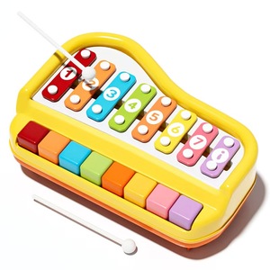 <span class=keywords><strong>Xylophone</strong></span> à 8 notes pour enfants, instrument de musique éducatif en plastique, jouet de percussion à manier à la main, 2-en-1 - Product Image 1