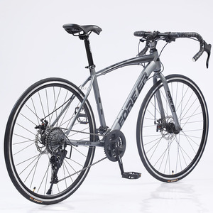 Vélo de route en acier à haute teneur en <span class=keywords><strong>carbone</strong></span>, vélo de course, frein à disque double, <span class=keywords><strong>fourche</strong></span> à ressort, guidon incurvé/plat pour hommes et femmes, adulte - Product Image 1