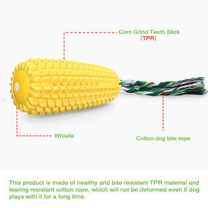 Jouet à mâcher pour chien en TPR durable et sûr, forme de balle classique, corde en coton, jouet interactif pour soulager l'ennui et l'entraînement des chiens agressifs - Product Image 1