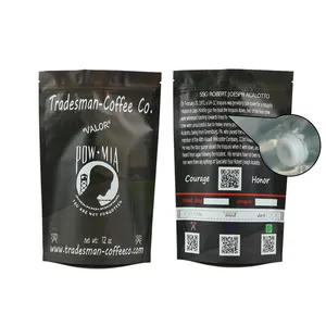 Bolsa de embalaje de té de café con impresión digital Ziplock Resellable Stand Up Zipper Mylar Coffee Ground Bags