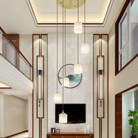 Lustre en albâtre naturel et cuivre, moderne et simple, pour villa duplex, grenier, escalier en colimaçon, lampe décorative avec hauteur réglable.