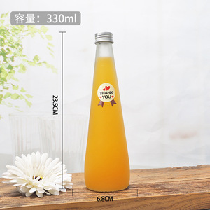 Vaso de Vidrio de 330 ml para Bebidas, Botella de Vidrio Vacía para Té Frío, Jugo de Durazno, Botella de Vidrio Esmerilada de 500 ml para Cócteles - Product Image 5