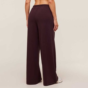 Pantalons de survêtement en coton pour femmes, logo personnalisé en gros, vêtements de détente d'hiver, uni, blanc, doux, décontracté, jambe large, coupe <span class=keywords><strong>ample</strong></span> - Product Image 2