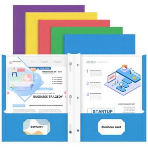 Exclusivo para Comercio Transfronterizo: Carpeta de Plástico con Clip de 3 Puntas Metálicas para Organización de Documentos de Oficina - Product Image 2