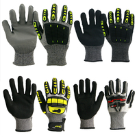 Conception personnalisée Gants de sécurité durables en TPR de haute qualité résistants aux coupures Gants de travail enduits de nitrile sableux Gants d'impact