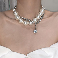 Collier ras du cou Boonee Alus Niche pour femme, perles de culture européennes et américaines de grande taille, plaqué or, luxe léger, pour soirée