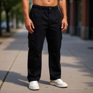 Pantalon de jogging décontracté léger pour homme, marque personnalisée, 100 % coton, taille élastique, logo brodé, taille et couleur personnalisées, service OEM - Product Image 2