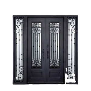 New Design <b>Safety</b> Wrought Iron Grill <b>Door</b> Designs for Sale Thermal Break - Product Image 4