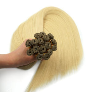 12a sınıf çift çizilmiş el bağlaması postiş saç uzatma toptan fabrika fiyat ombre renk el bağlaması postiş uzantıları slav - Product Image 5