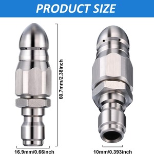 Boquilla de chorro de agua a alta presión de acero inoxidable Sulai Machinery, punta puntiaguda 14, una delantera y seis traseras, conexión rápida - Product Image 3