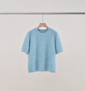 סוודר צמר merino מותאם אישית נשים קיץ alpaca צמר womens רופף נשים העליון נשים מתאים רופפים סוודר שרוול קצר