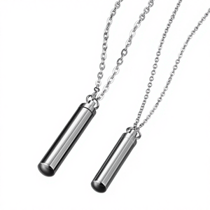 Evcil Hayvan Kedi Köpek Kremasyon Urn Kolye Paslanmaz Çelik Gümüş Kaplama Minimalist Parfüm Kolye Kolye Anıt Külleri Saklama - Product Image 1