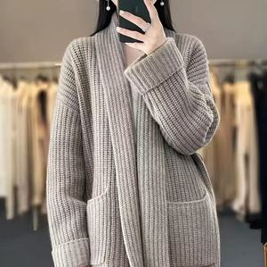 <span class=keywords><strong>Cardigan</strong></span> en tricot décontracté <span class=keywords><strong>mi</strong></span>-<span class=keywords><strong>long</strong></span>, ample et élégant, pour femmes grandes tailles, mode automne-hiver, manteau en tricot pour femmes - Product Image 3