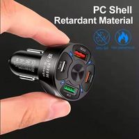 Chargeur de téléphone portable universel USB Type C 3.0, mini chargeur double USB C 4 ports, charge rapide, adaptateur de chargeur de voiture rapide pour iPhone