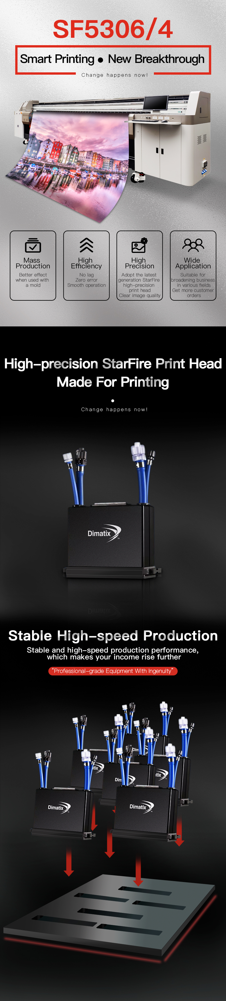 MT Digital Wide Format advertising Printer For Billboard MT-SF5306/4