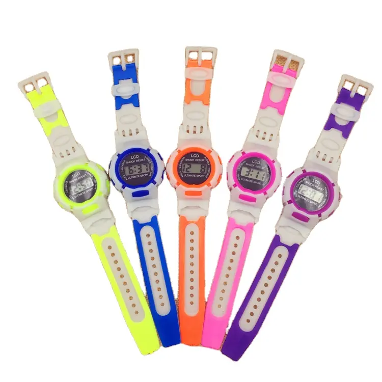 CW-004 color strap silicone children cheapest customized analog number low prices wrist digital kids watch