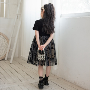 Vestito Estivo per Bambine Stile Principessa con Effetto Due Pezzi, Fiori in Tulle, Maniche Corte, Vendita all'Ingrosso - Product Image 3