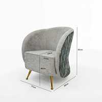 Fauteuil d'appoint moderne de style nordique en tissu bicolore avec pieds en métal doré pour hall d'hôtel, projet commercial ou bureau