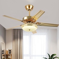 Ventilateur de plafond moderne YESHENG C147 de 52 pouces à 5 pales avec moteur DC LED, lumière et télécommande pour salon