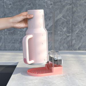 Estante de Secado para Botellas de Agua Stanley, Soporte de Silicona Mejorado con Cepillo de Limpieza 3 en 1 para Tapas de Vasos Stanley - Product Image 5