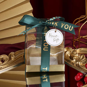 Emballage de boî<span class=keywords><strong>te</strong></span> cadeau en <span class=keywords><strong>PVC</strong></span> transparent mariage faveur de noël gâteau chocolat bonbons pomme coffrets cadeaux avec support inférieur en or - Product Image 4