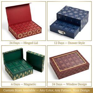 25 Days Empty Custom Beauty Crystal Packaging Advent Calendar <strong>Box</strong> Sliver Foil Ramadan <strong>Eid</strong> <strong>Gift</strong> <strong>Box</strong> - Product Image 4