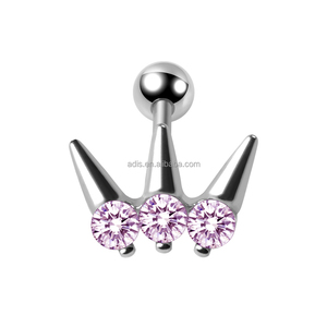 316L thép không gỉ Edgy bộ lạc Punk phong cách piercing đồ trang sức Gothic ba điểm tai đinh tán - Product Image 4