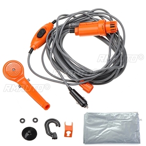 12V <b>Car</b> Outdoor Camping Shower High Pressure Portable <b>Car</b> <b>Washer</b> Water Gun Electric Pump Camping Travel Pet Dog Take Shower Set - Product Image 1
