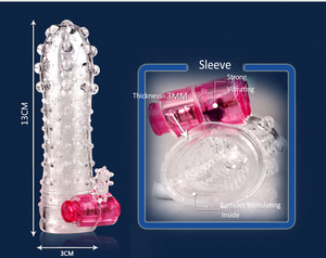 Crystal Reusable Delayed Ejaculation Vibrating Clitoris Cock Penis Extender Sleeves Vibrator <strong>for</strong> <strong>Men</strong> - Product Image 6