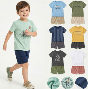 Conjuntos de Camiseta y Pantalones Cortos para Niños, Estampados de Aventuras, Opciones Multicolor, Ropa de Verano 0-12 Años, Modelo 2026.4, Nuevos Estilos de China - Product Image 1