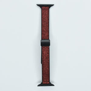 Compatible avec Apple Watch Ultra 9876543210 SE Bracelet magnétique composite en silicone doré sable avec paillettes - Product Image 3