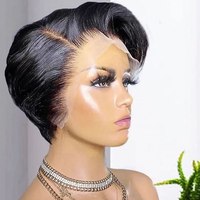Perruque Courte Bob Afro Frisée Kinky 13x4x1 en Cheveux Humains Pré-Pluckée avec Raie en T, Perruque Courte Bob HD en Cheveux Humains Ondulés Péruviens