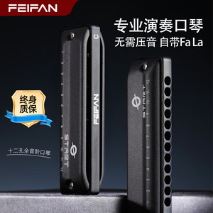 Armónica Diatónica Flying Fan de 12 Orificios QF12, Escala Blues, Instrumento Profesional - Product Image 4