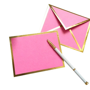 Nhà Máy Giá tùy chỉnh A4 A5 C6 bé phong bì màu xanh v-flap với lá vàng đối với trang sức đóng gói - Product Image 2