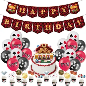  Casino Theme Party Decorations Poker Birthday Party Decorations  Casino Birthday Banner, Casino Foil Latex Balloons, Poker Cake Cupcake  Toppers for Las Vegas Night Casino Birthday Party Supplies : Toys & Games