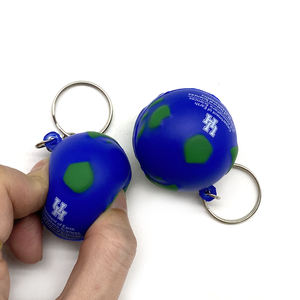 كرة ضغط ترويجية مخصصة على شكل الكرة الأرضية من البولي يوريثان مع سلسلة مفاتيح لتخفيف التوتر - Product Image 4