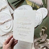 Invitations de mariage en typographie premium avec impression vanille, logo personnalisé, RSVP, papier coton, carton, fabriqué en Chine